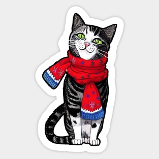 Cat in a scarf Sticker